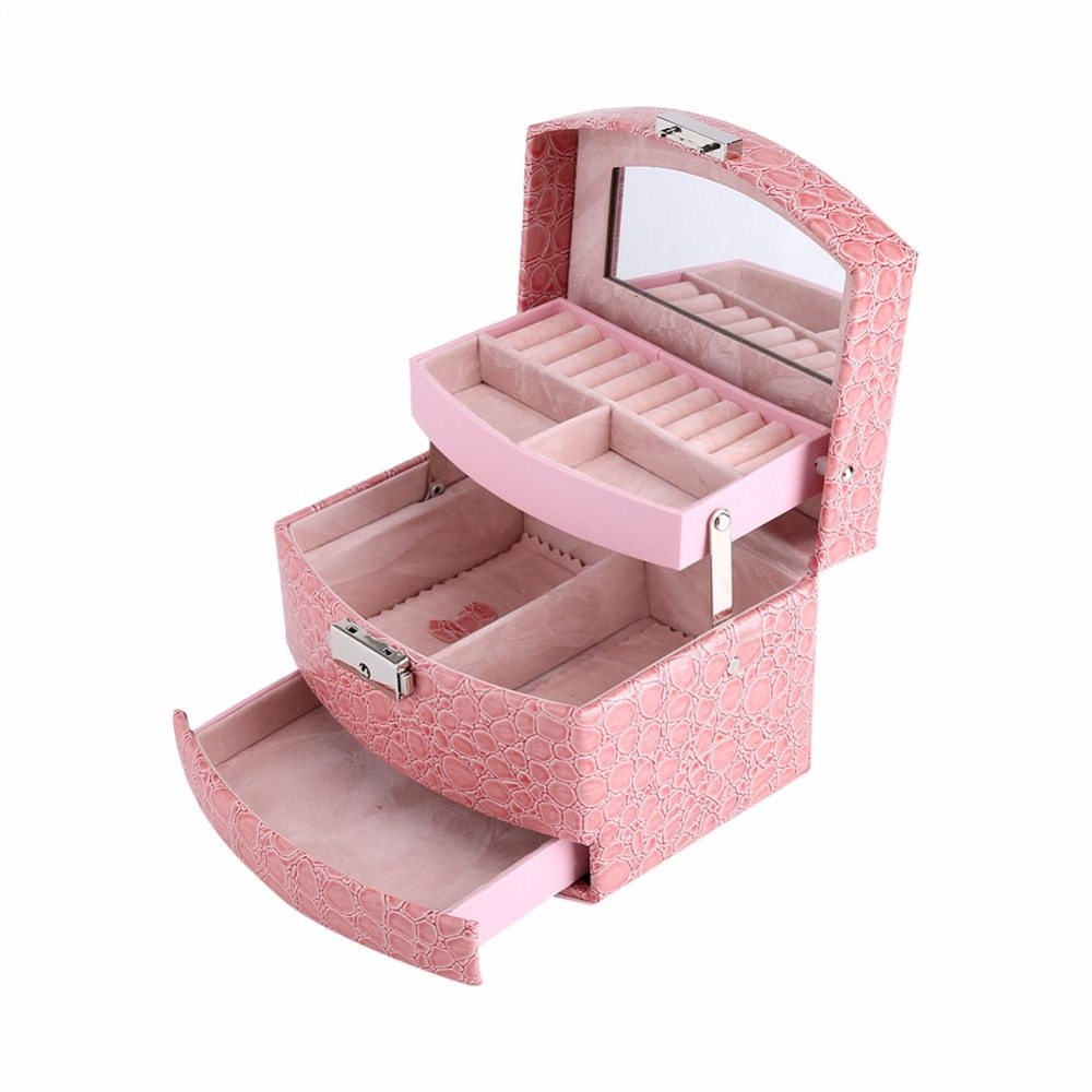 3 Layers Jewelry Boxes And Packaging Leather Makeup