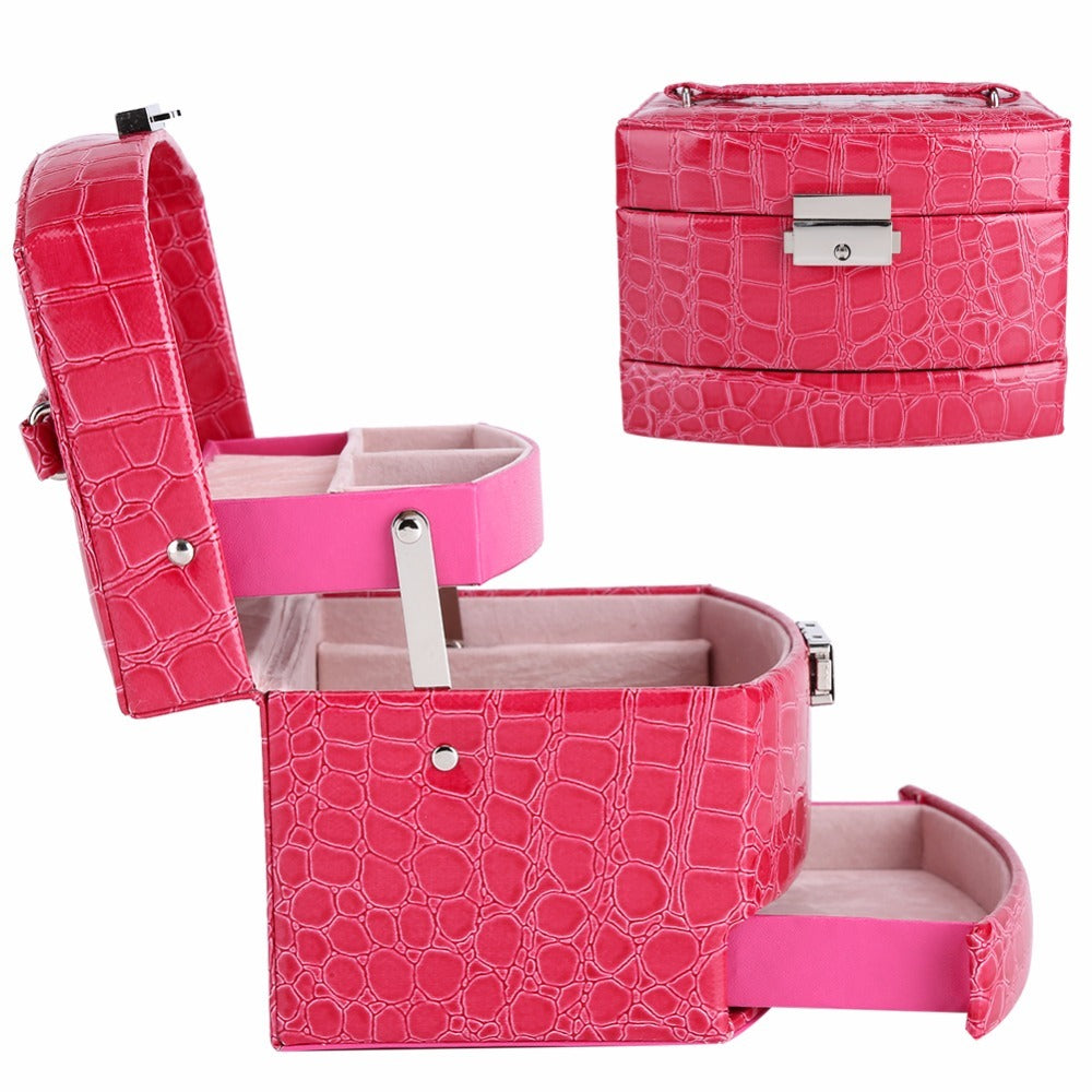 3 Layers Jewelry Boxes And Packaging Leather Makeup