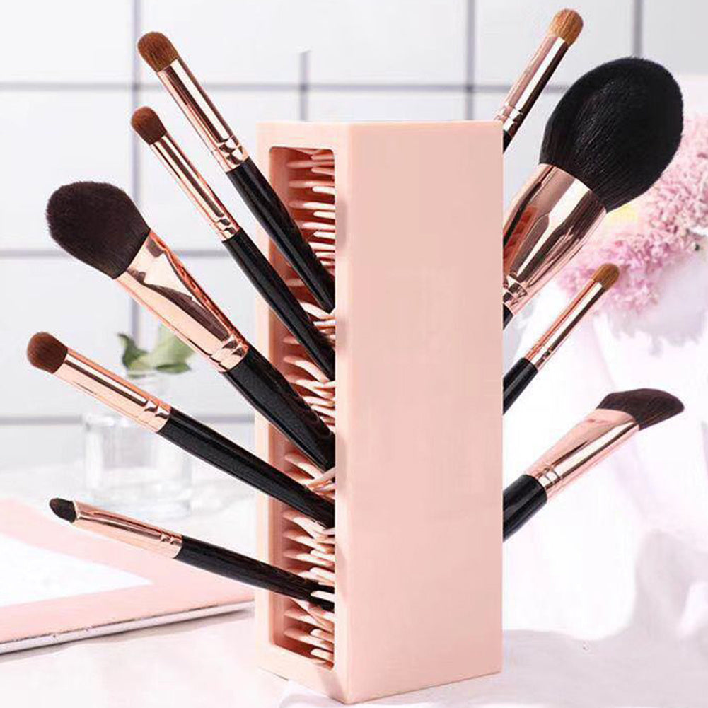 Silicone cosmetic brush storage box