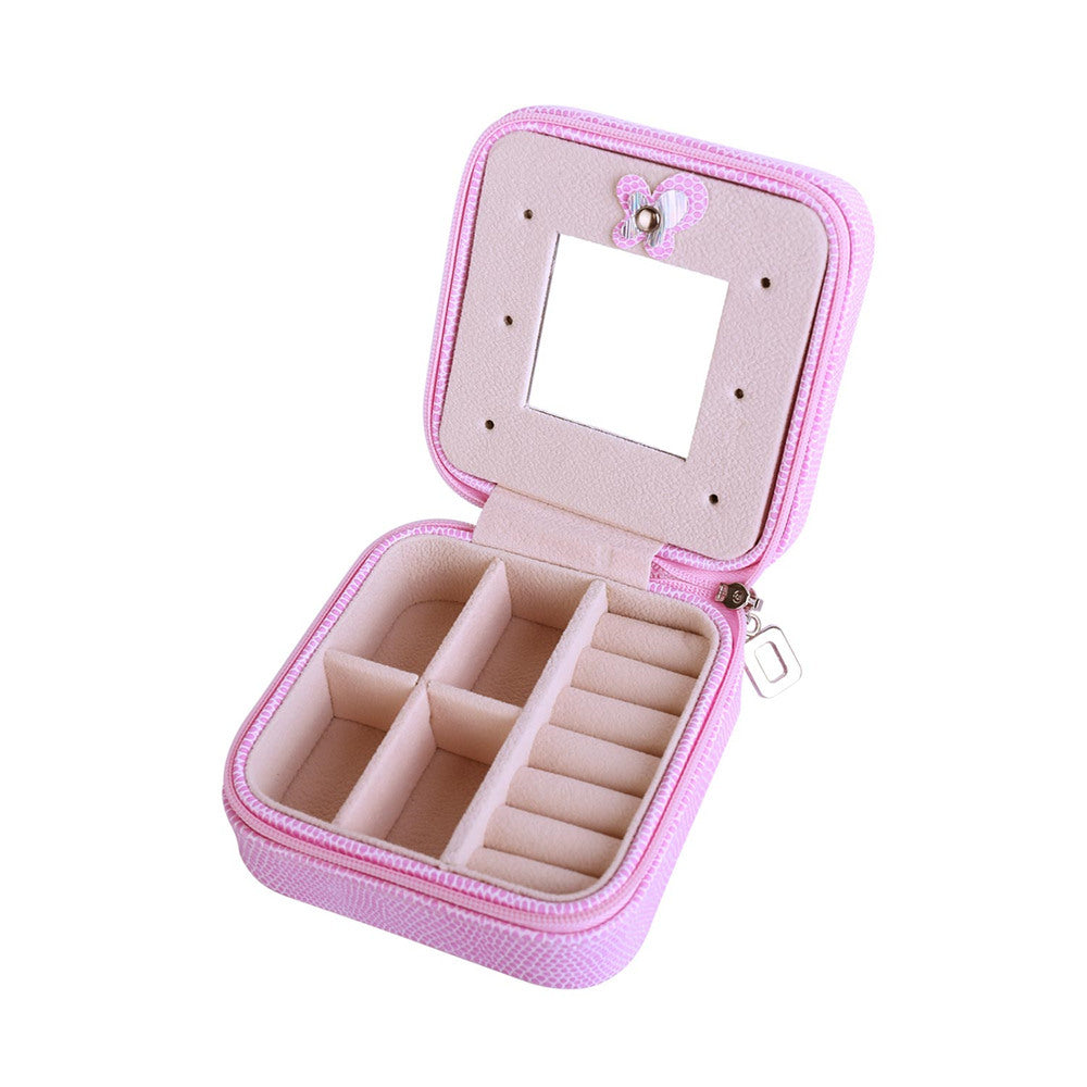 Women Jewelry Organizer Box PU Leather Travel Makeup Cosmetic