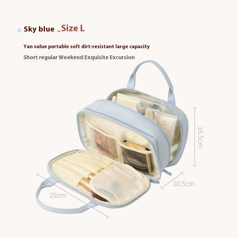 New Portable Cosmetic Bag With Handle Large