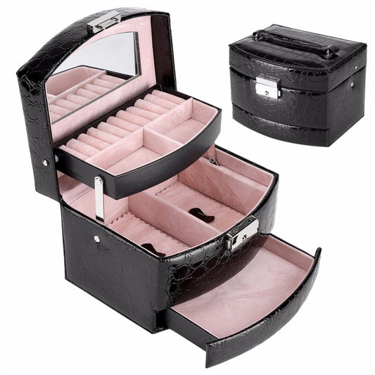 3 Layers Jewelry Boxes And Packaging Leather Makeup