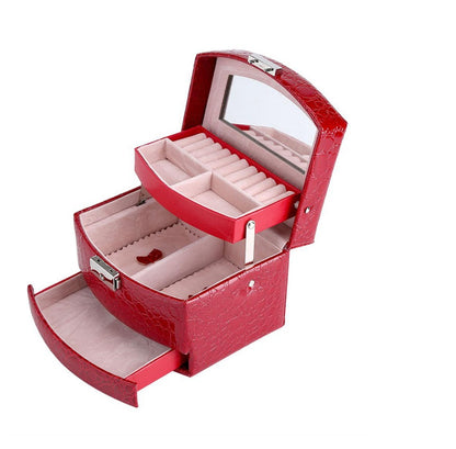 3 Layers Jewelry Boxes And Packaging Leather Makeup