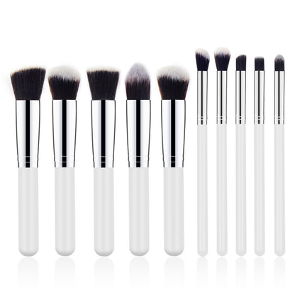 Wooden Handle Cosmetic Brush 10 Pcs Suit