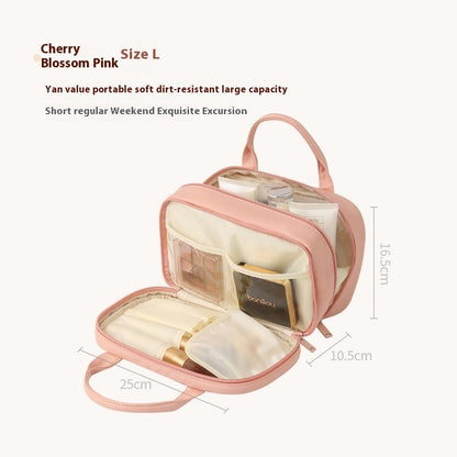 New Portable Cosmetic Bag With Handle Large