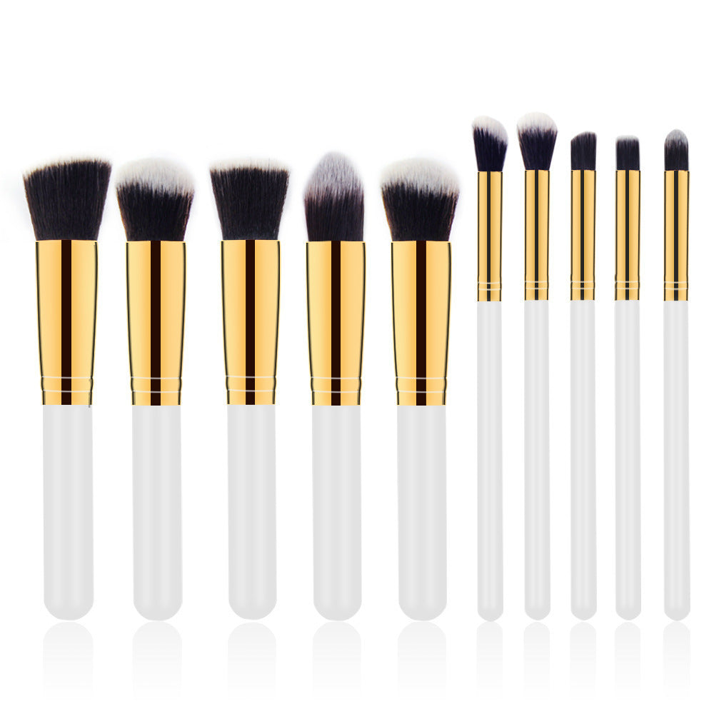 Wooden Handle Cosmetic Brush 10 Pcs Suit