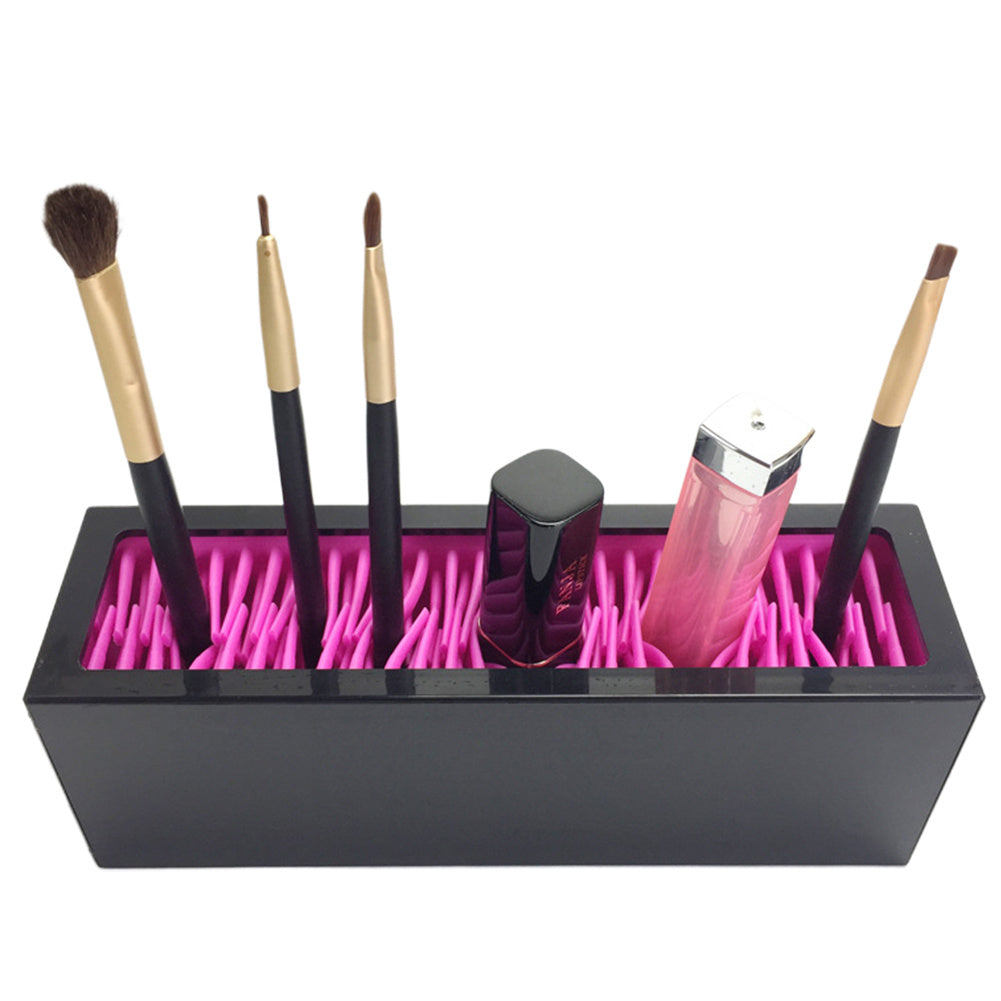 Silicone cosmetic brush storage box