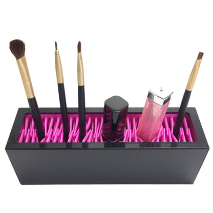 Silicone cosmetic brush storage box