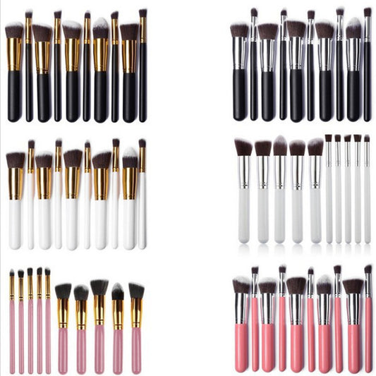 Wooden Handle Cosmetic Brush 10 Pcs Suit