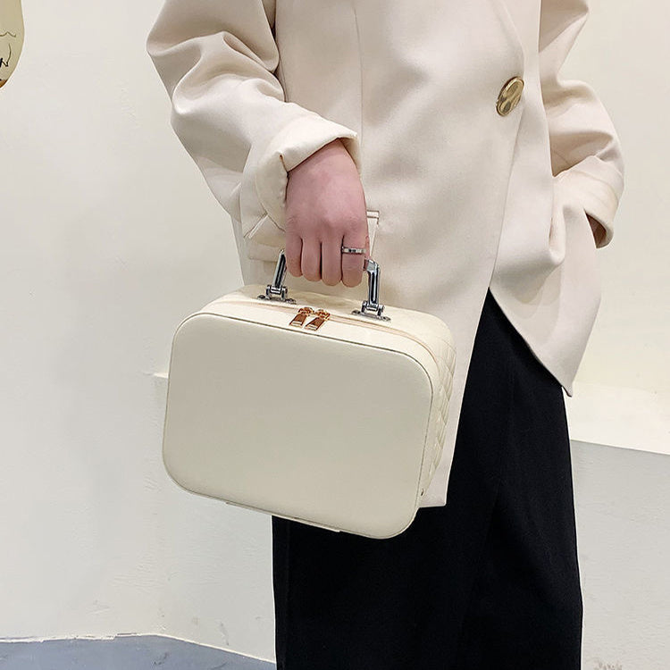 Portable Cosmetic Bag With Mirror Design Fashion