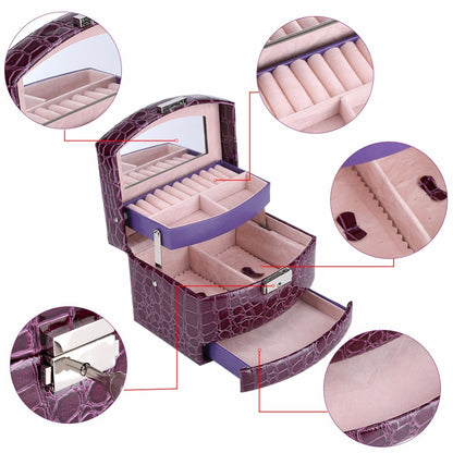 3 Layers Jewelry Boxes And Packaging Leather Makeup