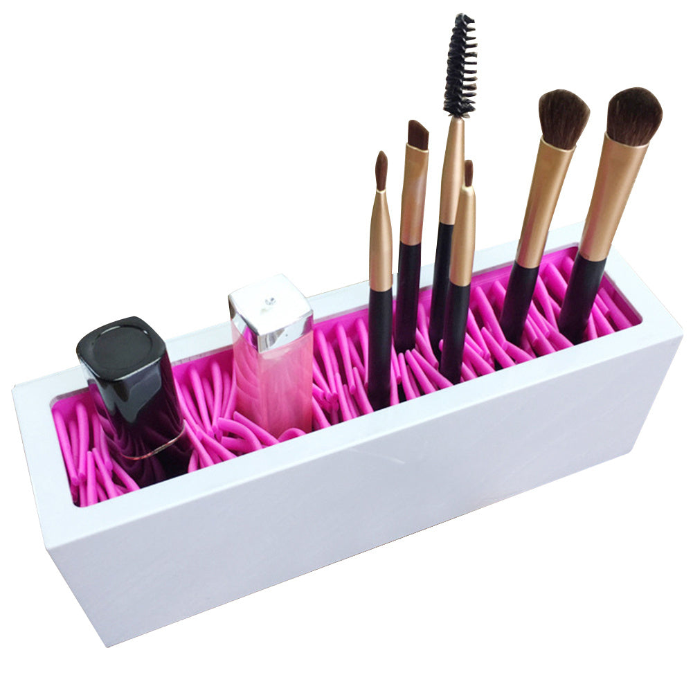Silicone cosmetic brush storage box
