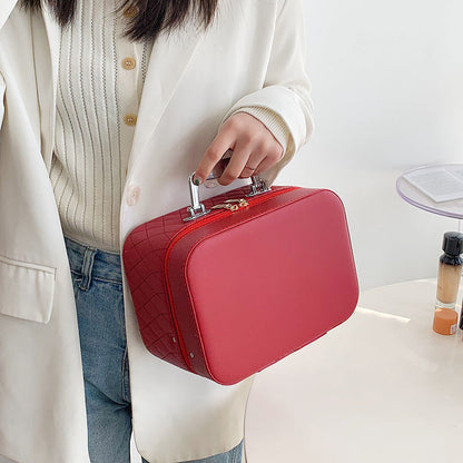 Portable Cosmetic Bag With Mirror Design Fashion