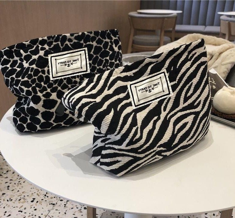 Leopard Zebra Print Cosmetic Bag Wash Bag For Women