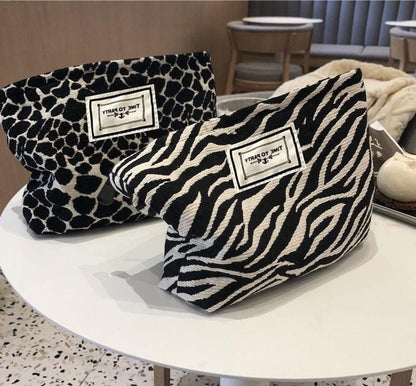 Leopard Zebra Print Cosmetic Bag Wash Bag For Women