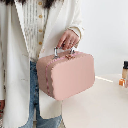 Portable Cosmetic Bag With Mirror Design Fashion