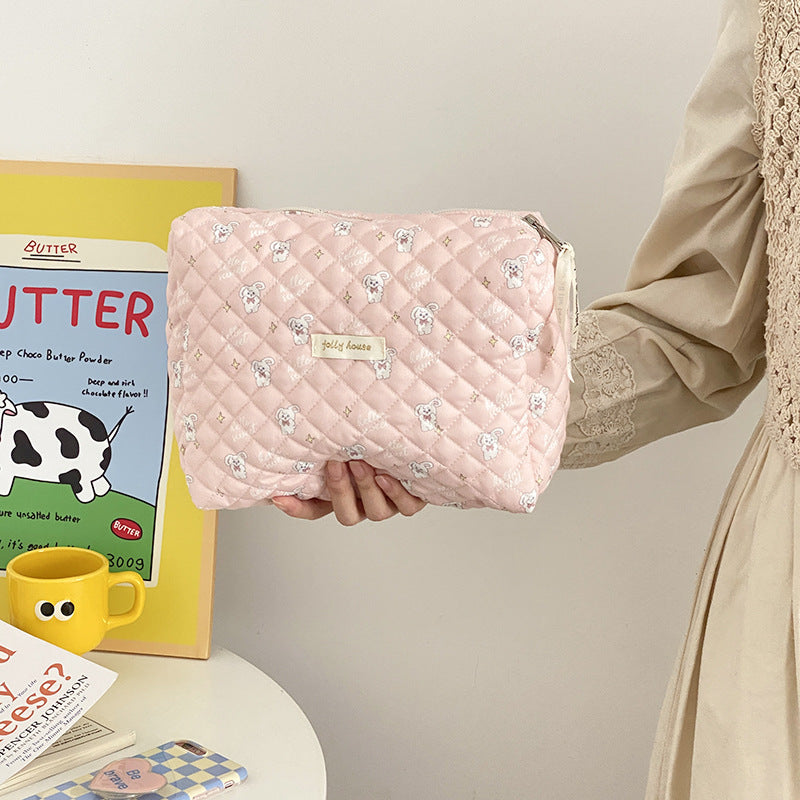 New Ins Cream Cute Gentle Cosmetic Bag